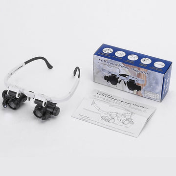 Outil mains libres: Lunettes loupe avec éclairage LED, idéales pour bricolage, petites réparations et modélisme.