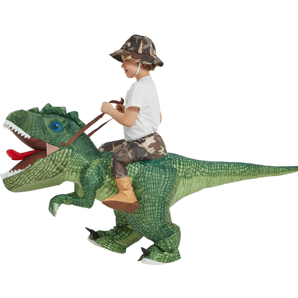 Déguisement gonflable T-Rex adulte, ultra réaliste pour carnaval et fêtes.