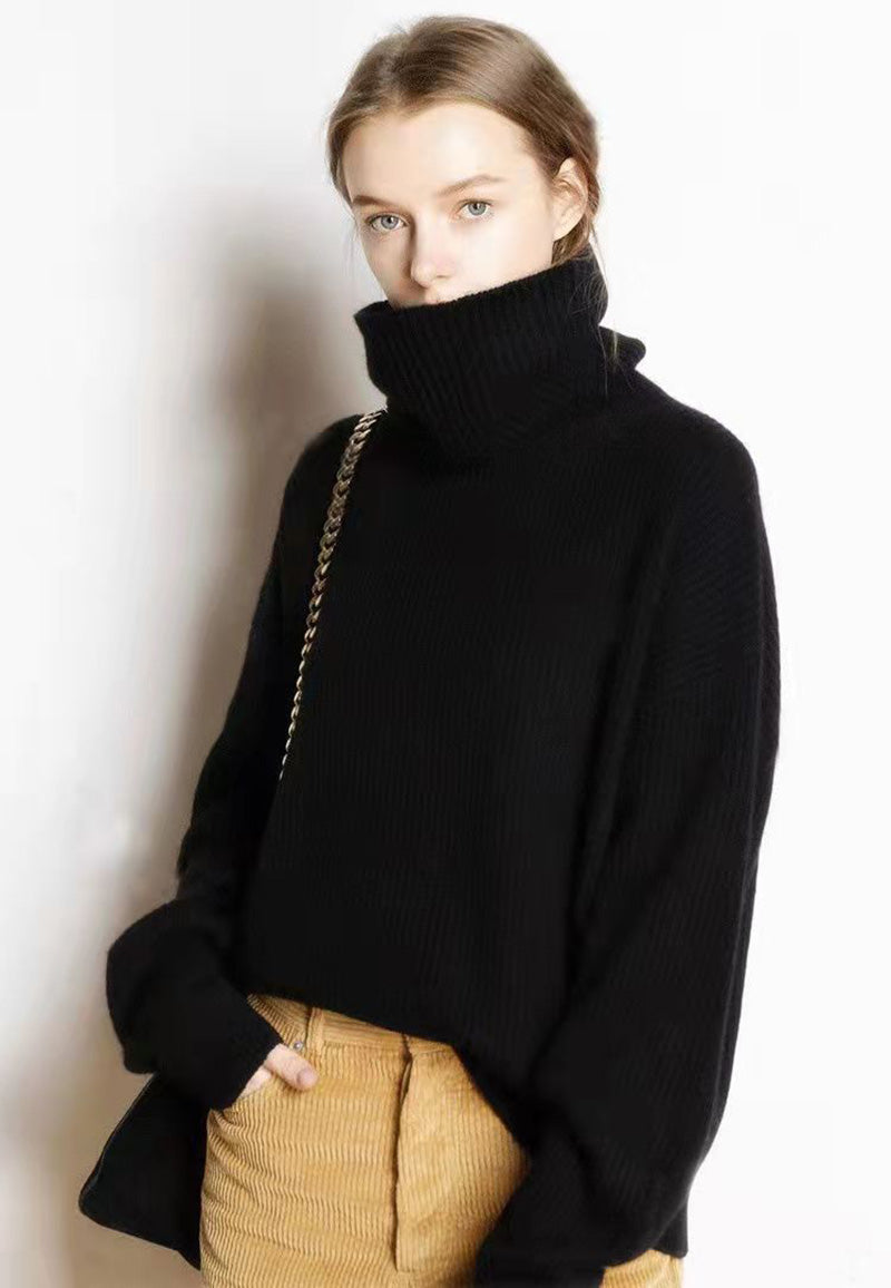 Pull décontracté femme, coupe ample élégante, idéal automne/hiver.