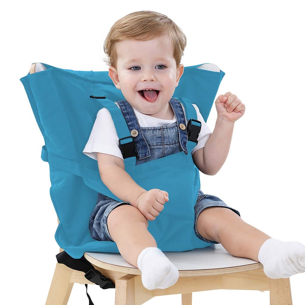 Chaise haute bébé compacte et portable, idéale pour les voyages et les repas.