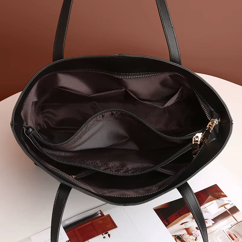 Grand sac cabas femme fourre-tout en cuir vegan, spacieux et chic, parfait pour vos essentiels.