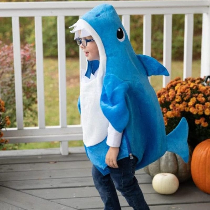 Déguisement requin enfant Baby Shark pour célébrer carnaval ou un anniversaire, très doux.