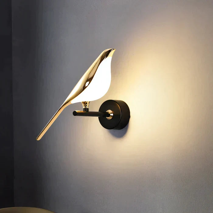 Lampe murale LED moderne design oiseau pour intérieur. Éclairage décoratif et élégant pour salon/chambre.