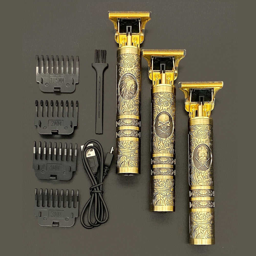 Tondeuse homme pro sans fil pour coupe cheveux et barbe. Entretien facile, design vintage.