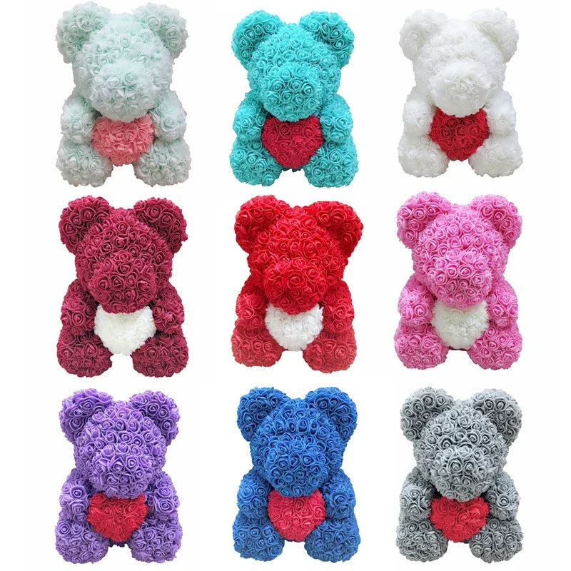 Ours en roses éternelles, souvenir durable, témoignage d'amour pour votre femme.