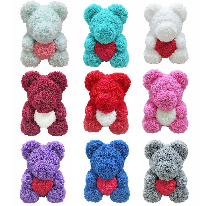 Ours en roses éternelles, souvenir durable, témoignage d'amour pour votre femme.