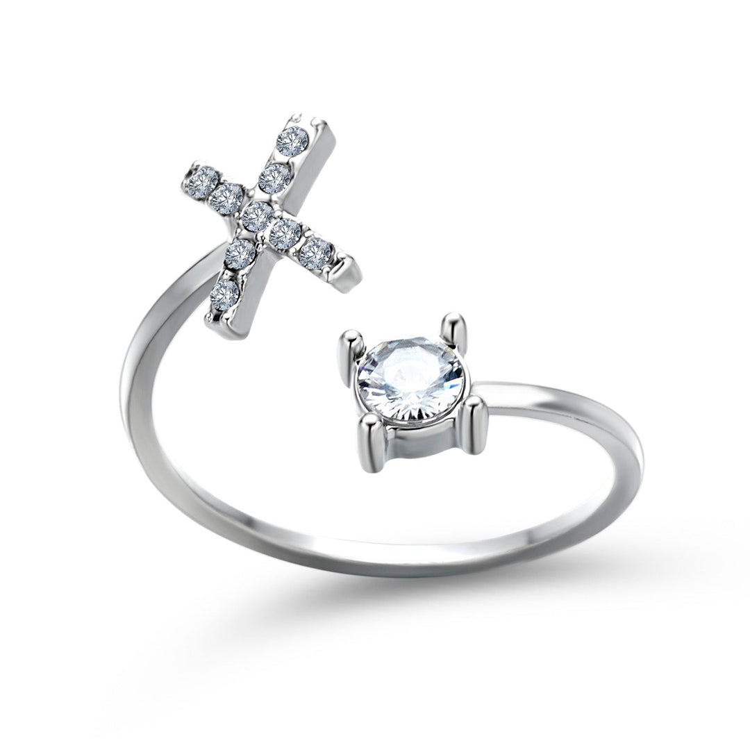 Bague initiale ajustable, accessoire mode féminin, cadeau.