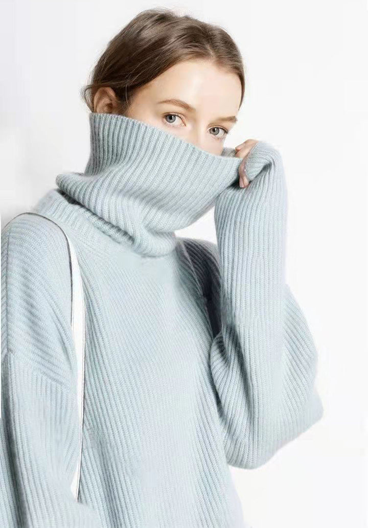 Pull ample femme, style décontracté et chaud, idéal pour l'hiver.