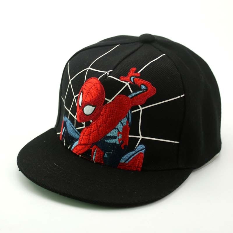 Casquette Spiderman ajustable pour enfant, idéale garçon ou fille, style hip-hop, accessoire mode.