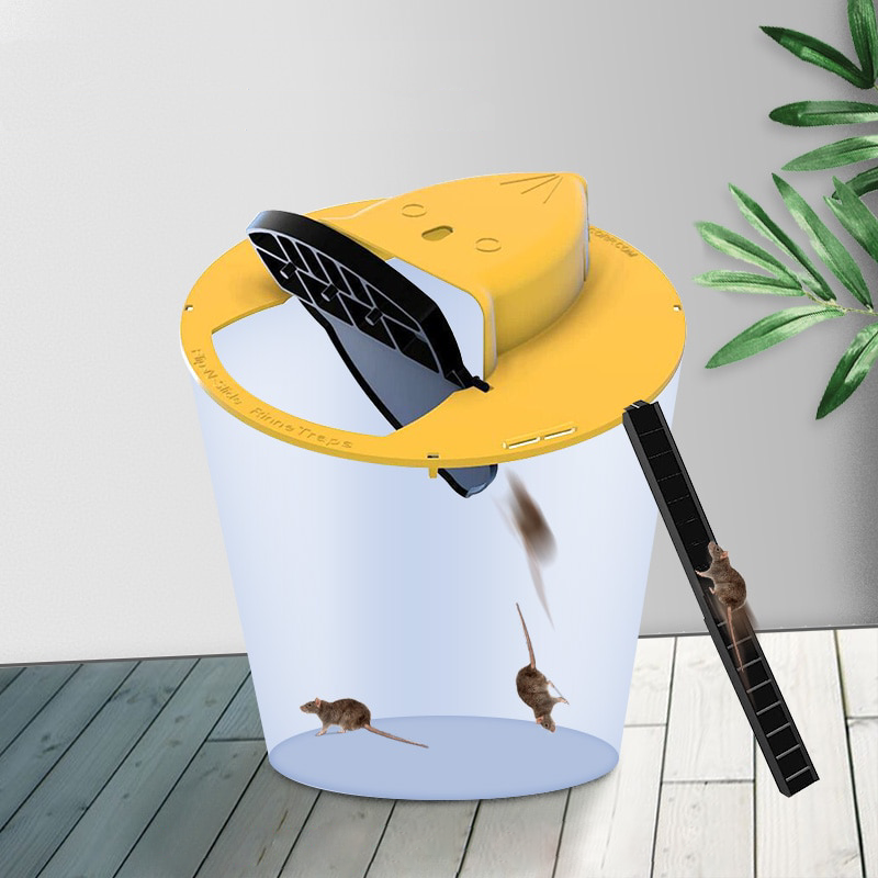 Installation facile du couvercle de seau universel, piège à souris humain, solution écologique pour intérieur/extérieur.