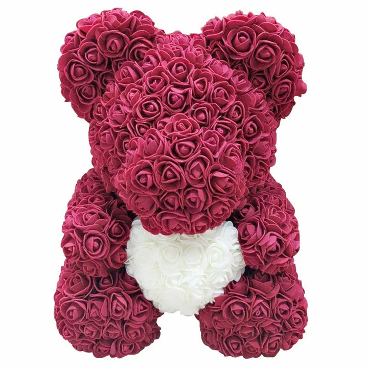 Peluche ours en roses rouges, cadeau romantique durable, parfait pour elle.