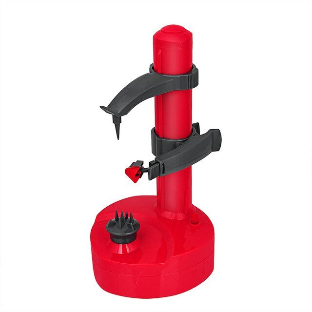 Éplucheur automatique intelligent en action, montrant sa capacité à peler parfaitement les légumes ou fruits.