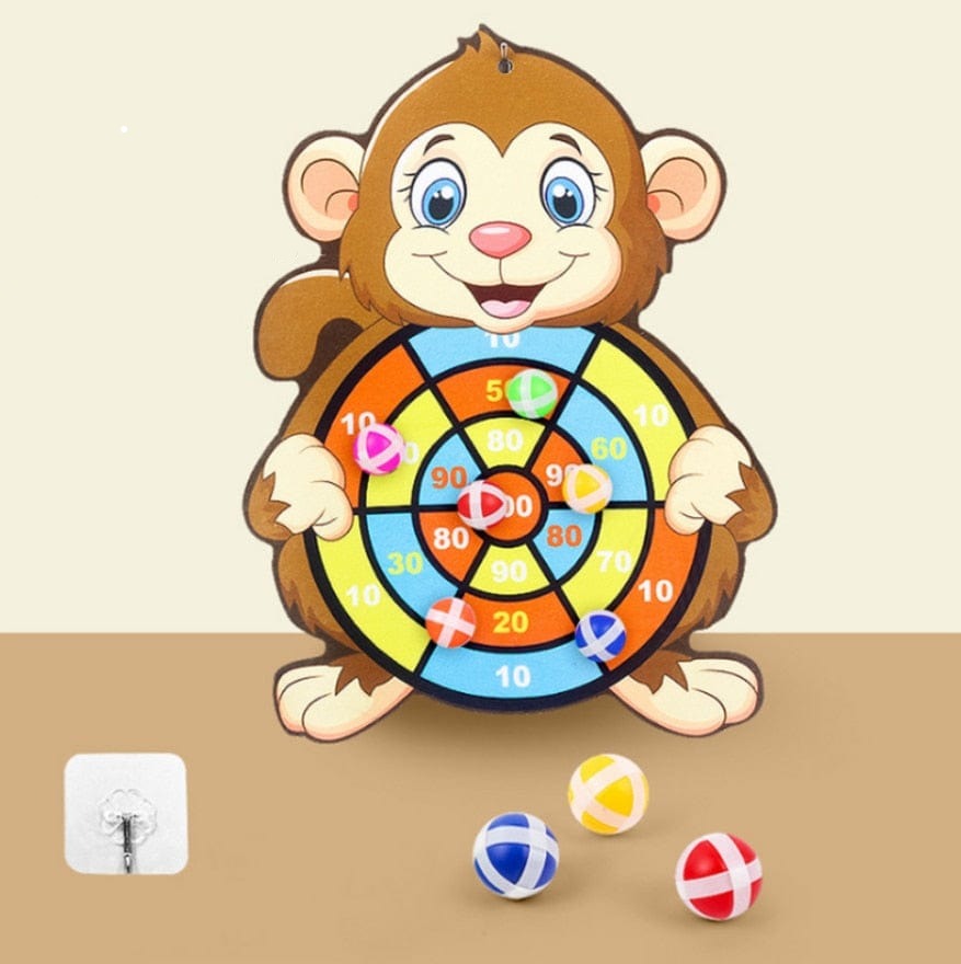 Jouet éducatif Montessori pour enfants: jeu de fléchettes adhésif animaux, parfait pour motricité et concentration.