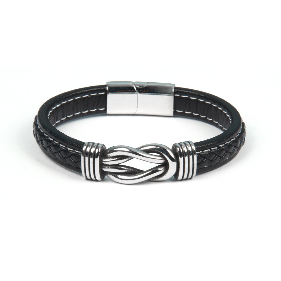 Bijou de poignet: bracelet unisexe, nœud infini, élégant et intemporel en marron.