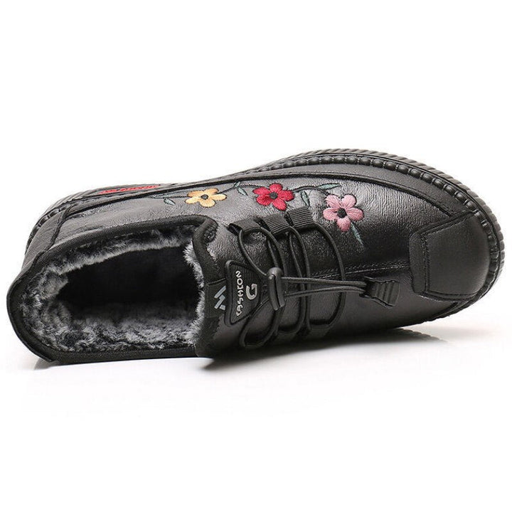 Chaussures de marche femmes, confort maximal, imperméables, broderie florale, idéales printemps/automne.