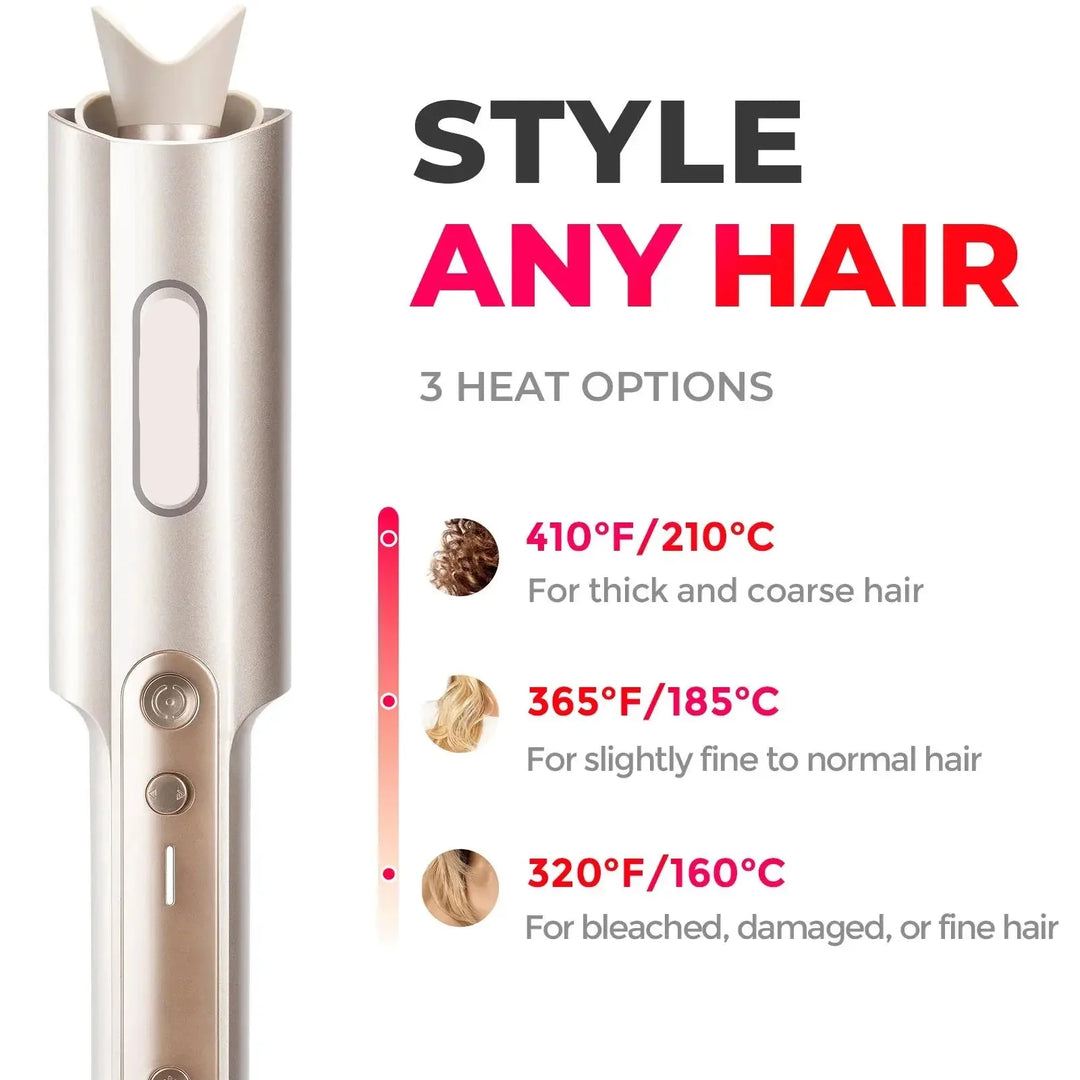 Fer à boucler automatique intelligent pour une coiffure rapide et des boucles sublimes. Beauté cheveux.