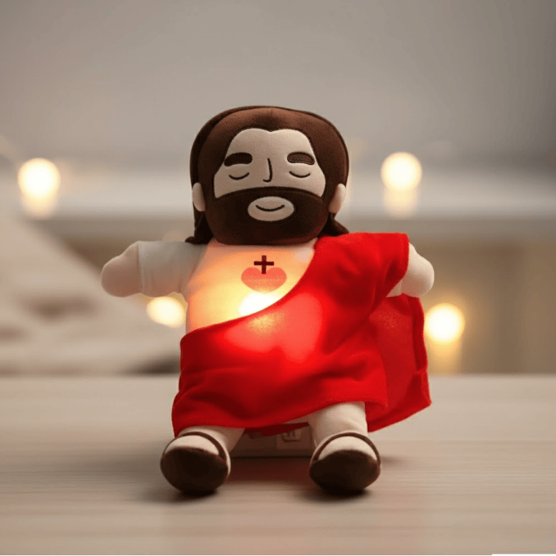 Peluche douce de Jésus, apaisante pour le sommeil des enfants et adultes. Jouet de réconfort hypoallergénique.