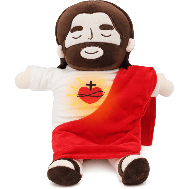 Peluche de Jésus pour adulte, favorise la relaxation et un sommeil apaisant. Doux, réconfortant et spirituel.