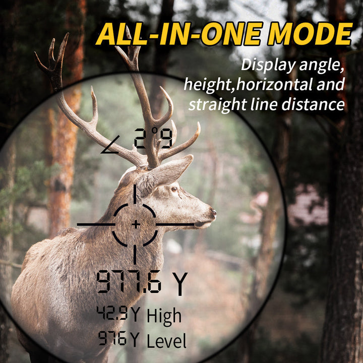 Précis télémètre de chasse extérieur, compact et durable, pour des mesures fiables en toute aventure.