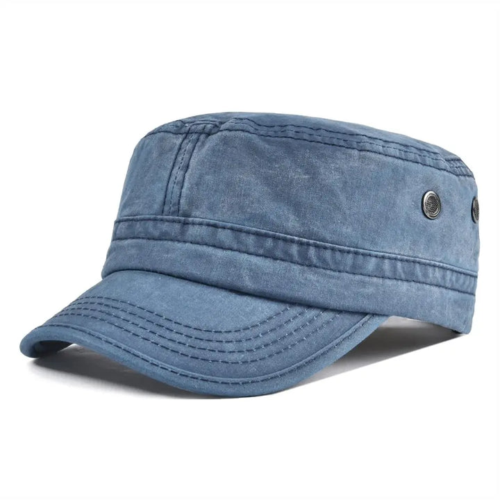 Casquette militaire homme ajustable en coton, idéale pour un look décontracté et robuste.