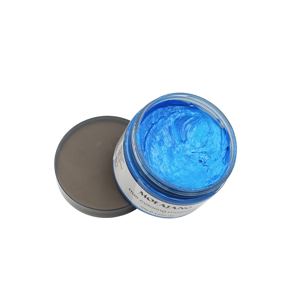 Produit de stylisme capillaire : cire colorante éphémère unisexe, enrichie en extraits végétaux.