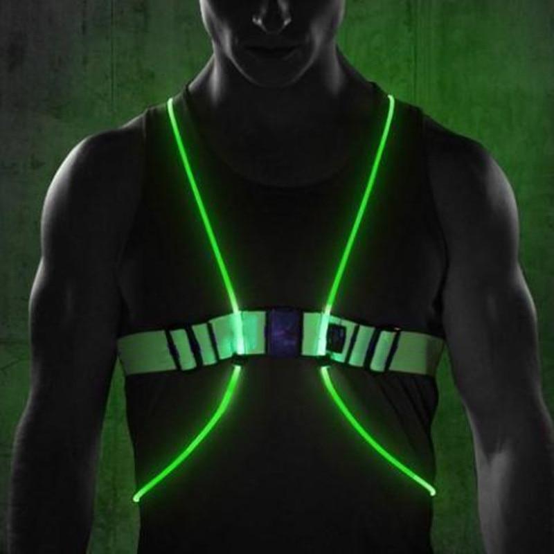 Gilet de sécurité LED unisexe haute visibilité pour activités nocturnes, course à pied et cyclisme.