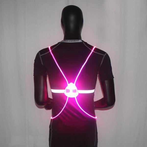 Gilet de sécurité réfléchissant LED unisexe pour cyclisme nocturne, équipement essentiel haute visibilité.