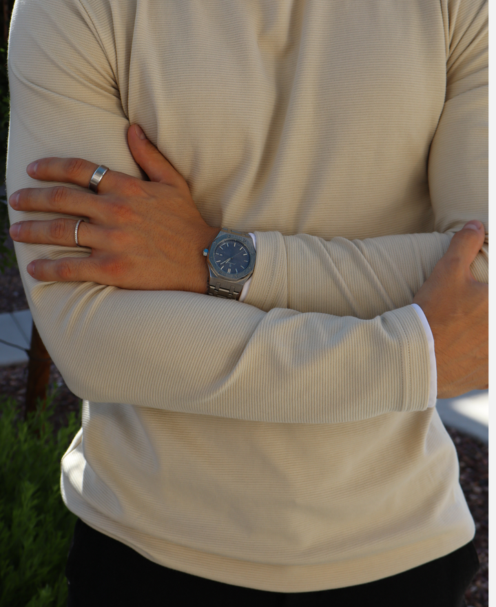 Montre bracelet homme 41mm, acier inoxydable, style élégant, étanche. Luxe abordable au quotidien.
