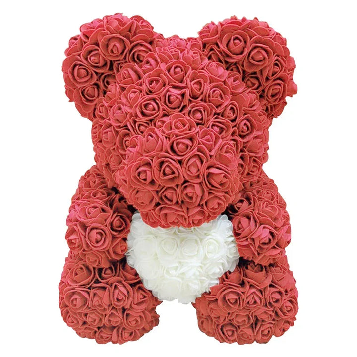 RosaBear en roses artificielles, un cadeau Saint-Valentin qui dure éternellement.