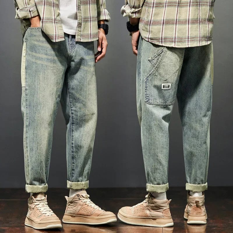 Pantalon jean homme Gerrit, style droit intemporel, pour un look rétro confortable et branché.