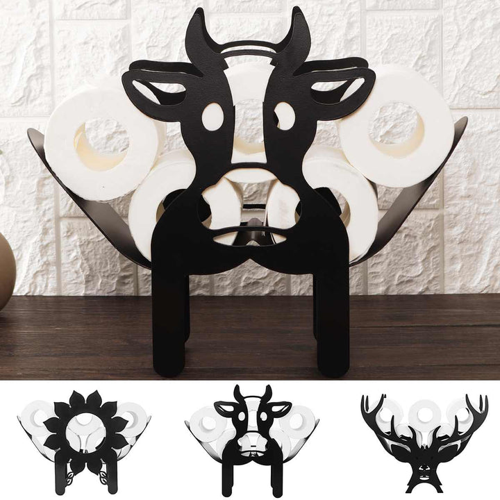 Support papier toilette ludique en forme d'animal, idéal pour la décoration et le rangement de votre salle de bain.