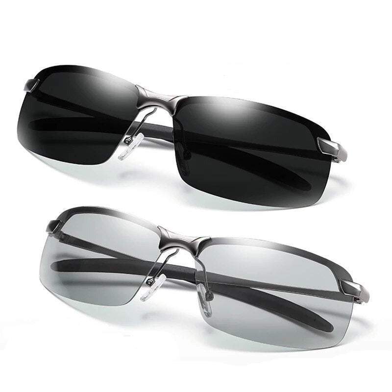 Lunettes de soleil polarisantes photochromiques homme pour une vision claire et sécurisée pendant la conduite.