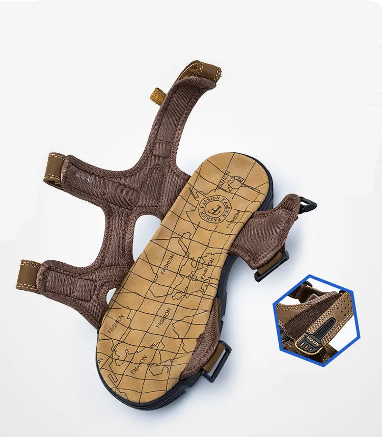 Chaussures homme Hudson ajustables à triple velcro pour un confort optimal. Idéales pour la marche estivale et le bien-être.