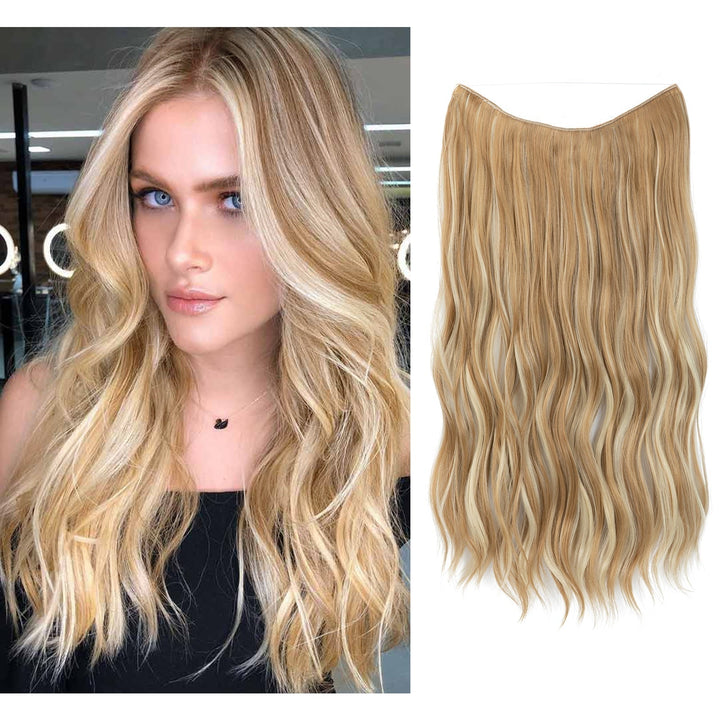 Extensions de cheveux halo pour femmes, coiffure facile, disponible en brun.