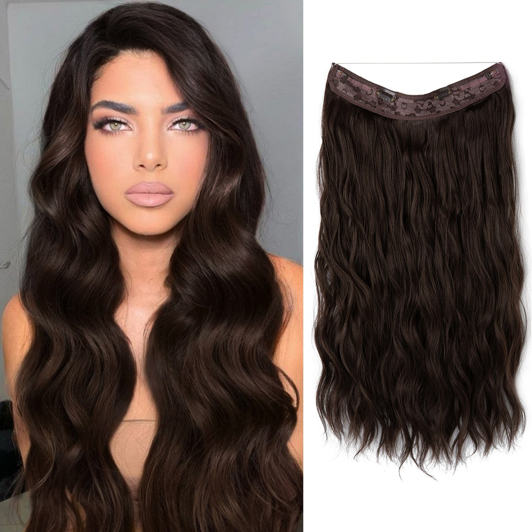 Halo de cheveux pour volume rapide et longueur, fibre synthétique, couleur argent.
