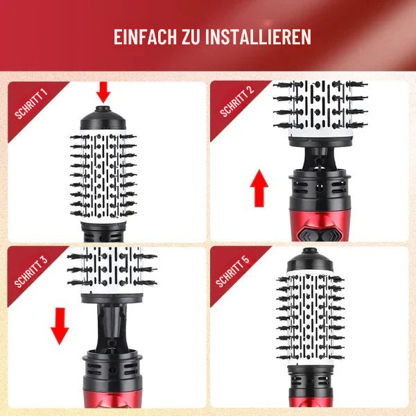 Sèche-cheveux rotatif 3-en-1, la brosse chauffante idéale pour un coiffage sans effort.