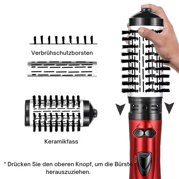 Appareil capillaire rotatif 3-en-1 pour transformer vos cheveux : volume, boucles et brushing.