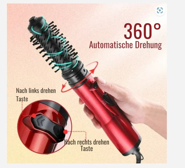 Soin capillaire avancé : sèche-cheveux rotatif 3-en-1 pour volume et boucles glamour.