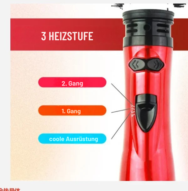 Brosse chauffante et sèche-cheveux rotatif 3-en-1 pour coiffage polyvalent et rapide.