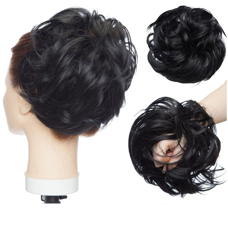 Extension de cheveux chignon désordonné élastique, accessoire mode pour volume rapide.