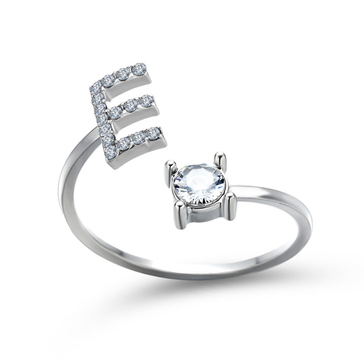 Bague initiale en or, ajustable, souvenir personnalisé pour femme.