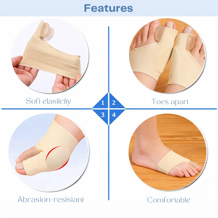 Correcteur d'orteils flexible pour confort, améliore la posture et le bien-être général des pieds.