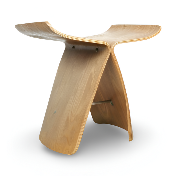 Pouf en bois massif naturel, fait main, tabouret zen pour une décoration intérieure authentique.