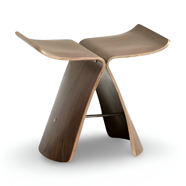Pouf en bois massif fait main, tabouret design zen et meuble naturel minimaliste.