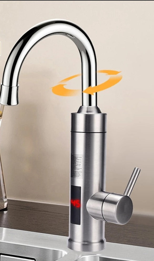 Robinet de cuisine moderne avec chauffage instantané, idéal pour rénovation, apporte confort et eau chaude.