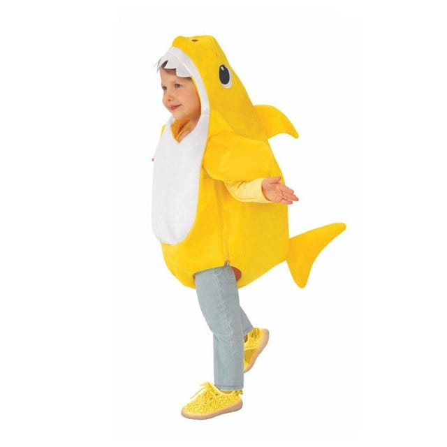 Adorable déguisement requin gris Baby Shark pour bébé garçon ou fille, confortable et festif.