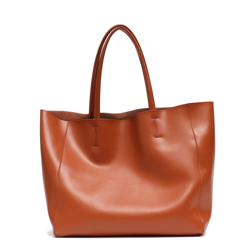 Sac cabas en cuir véritable pour femme, élégant et spacieux, idéal au quotidien.
