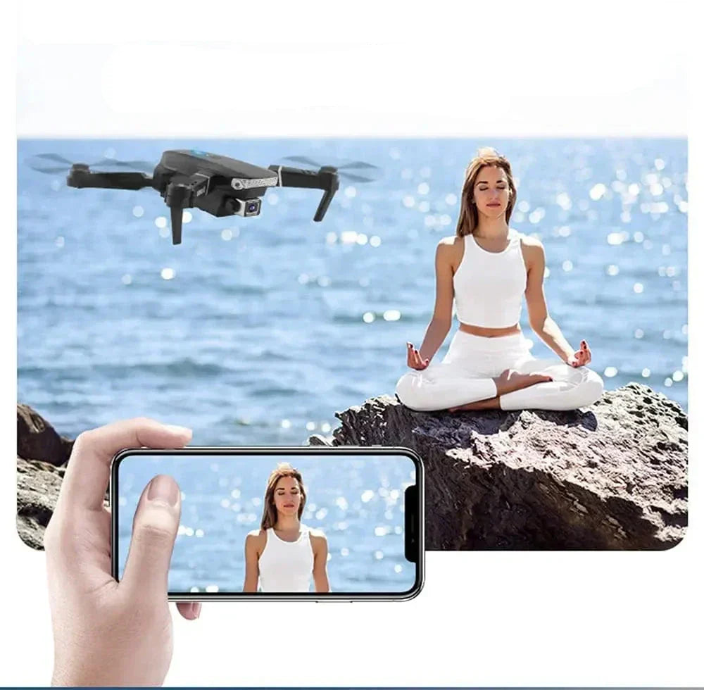 Drone RC compact avec double caméra HD et support VR, idéal pour vol immersif et exploration aérienne.