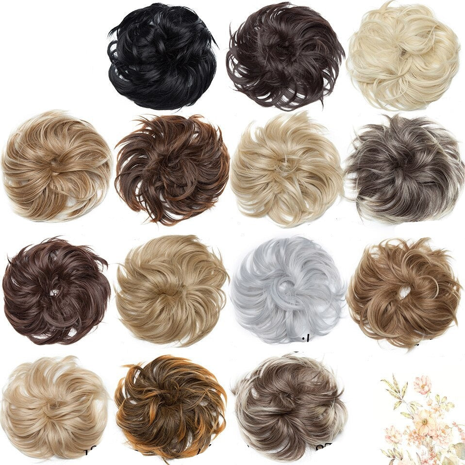 Accessoire coiffure mode: chignon désordonné, extension pour volume et look naturel.