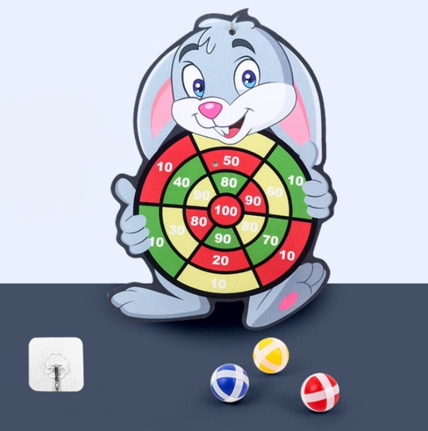 Kit de jeu de fléchettes adhésif Montessori avec fléchettes souples et cible animaux colorée, jouet éducatif.